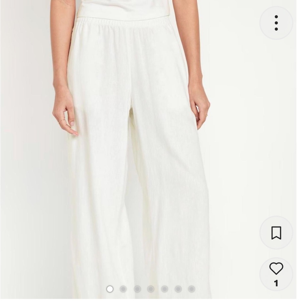 old navy white linen pants petite wide leg
size xs short petite